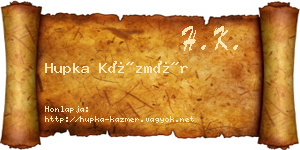Hupka Kázmér névjegykártya